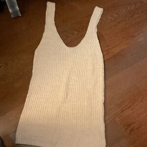 Madewell Ivory Ribbed Tank Top